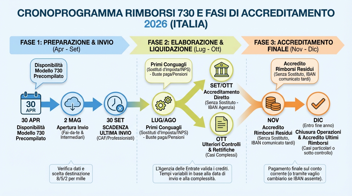 scopri quando viene accreditato il rimborso 730 con la nostra guida completa: tempi, modalità e consigli utili per ricevere il tuo rimborso senza sorprese.