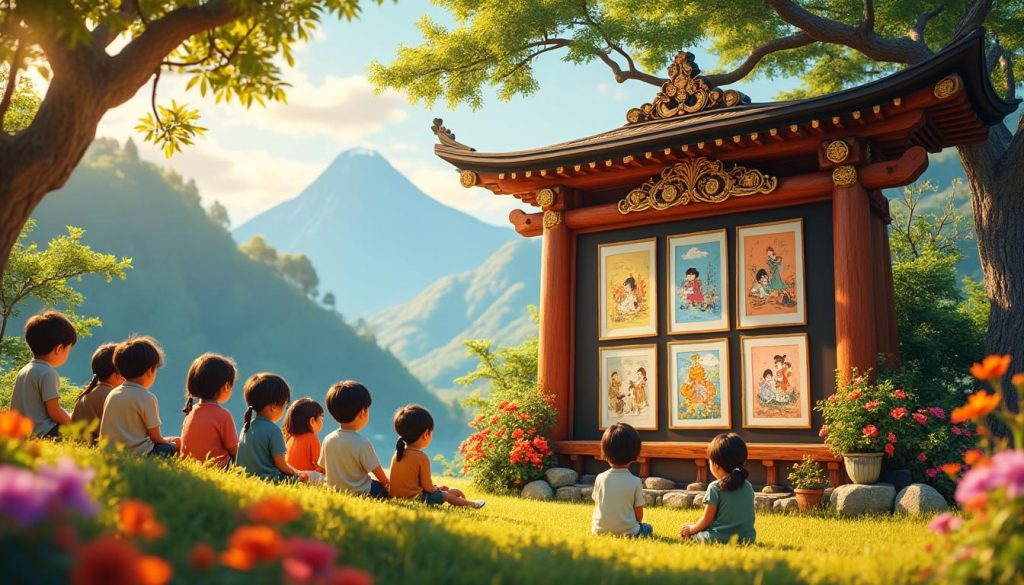 esplora il kamishibai, l'antica arte giapponese di narrazione con diapositive illustrate, e scopri come raccontare storie in modo magico e coinvolgente.